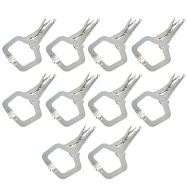 munirater 10-Pack Lock Pliers 11 Inch C-Clamp Lock Pliers with Swivel Pad Vise Jaws for Home Farm and Automotive