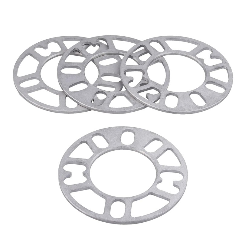 Anhoer 4Pcs Aluminum Alloy Wheel Spacers 5mm Universal Wheel Accessories