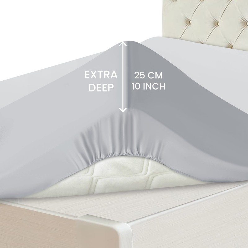 Hafaa King Size Fitted Sheets – Easy Care 25 cm