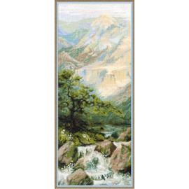Riolis Mountain River Ii Cross Stitch Kit 8 x 19.75-inch 14 Count, Acrylic Multicolour, 21.33x27.94x1.77 cm