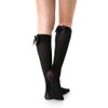 2 Pairs of Lurex Micro Fibre Bow Socks Long Half