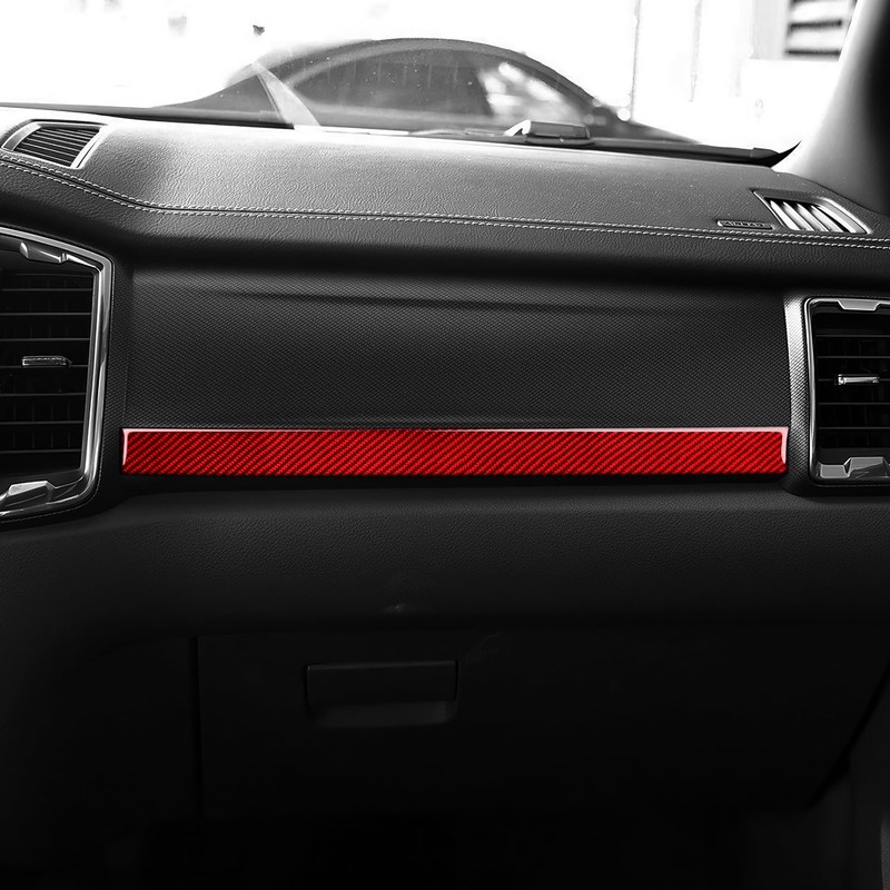 Car Dashboard Co-Pilot Instrument Panel Strip Carbon Fiber Trim Decoration