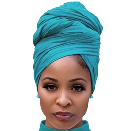 DRESHOW Hair Wrap for Black Women's Scarf Turban Long Hair Head Wrap Scarf Head Scarf Soft Headband Scarves Cap