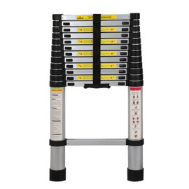 Telescoping Ladder, 12.5 FT Aluminum Lightweight Extension Folding Telescopic Ladder, Portable Multi-Purpose Compact Ladder, Slow Down Design Collapsible Ladder 330 lbs Capacity