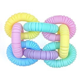 6Pcs Pop Tube Toys for Kids and Adults Mini Multi-Color Pop Tubes Sensory Toy Stretch Tube Toy for Kids Decompression Colorful Pop Tube Toys Random Color (Small Size)