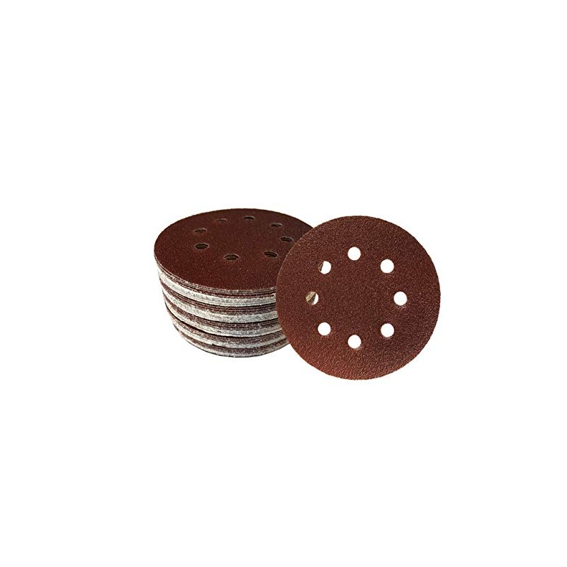 50 Velcro-Backed Sanding Disks Diameter 125 mm 180-Grit for Eccentric