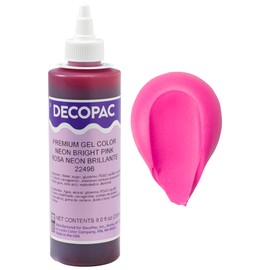 DecoPac DecoPac Premium Gel Food Coloring | Neon Bright Pink Food Coloring For Baking | 8oz | Color Buttercream, Fondant, Frosting & Piping Gel, Food Safe, Highly Concentrated Gel, 8 oz - Neon Bright Pink