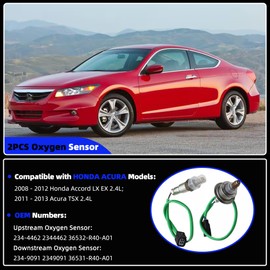 Generic 2PCS 234-9091 234-4462 Oxygen O2 Sensor Compatible with 2008-2012 Honda Accord 2009-2014 Acura TSX 2.4L Upstream & Downstream Oxygen Sensor Set