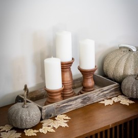 Stonebriar Rectangle Natural Wood Bark Serving Tray with Metal Handles, Rustic Butler Tray, Country Centerpiece for Dining Table, Unique Candle Holder, Desk Organizer for Documents,21.7" x 7.9", Brown