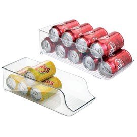 mDesign 2er-Set Dosenhalter für Kühlschrank und Küchenschrank – ideale Lebensmittel Aufbewahrungsbox für neun Dosen – praktischer Kühlschrank Organizer – durchsichtig