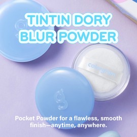 COLORGRAM Tintin Dory Blur Powder 0.14oz | Long-Lasting Pore-Perfecting Facial Setting Powder | Oil-Control Compact Powder for Smooth Matte Finish | Lightweight Silky Formula for Flawless Skin