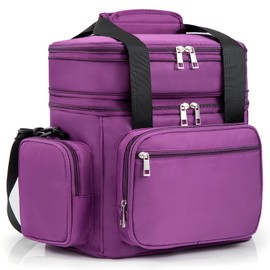 TENKIST Expandable Insulated Lunch Box, Large Lightweight Lunch Cooler Bag Leakproof Lunch Pail for Women Adults Work Office Outdoor Picnic Trips,16L,Purple