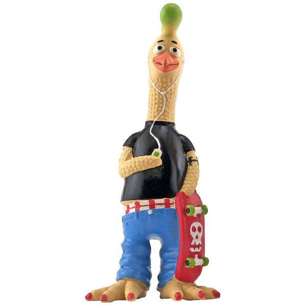 RUFFIN' IT Tony Mohawk Latex Chicken Pet Toy, Small