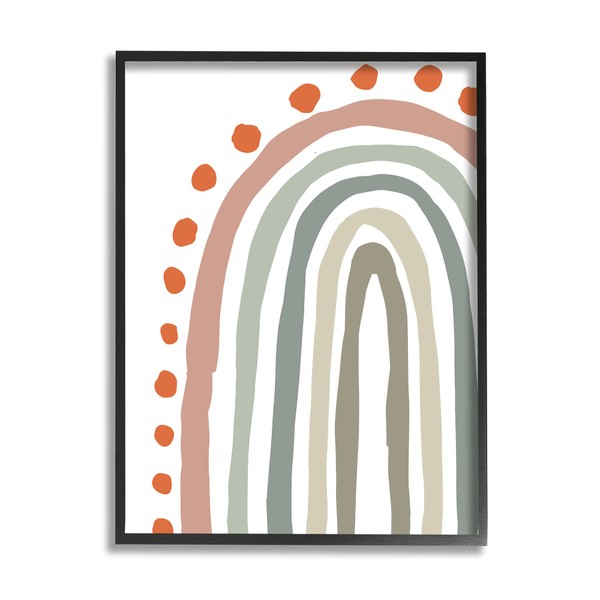 Stupell Industries Earth Tone Rainbow with Red Polka Dots, Designed
