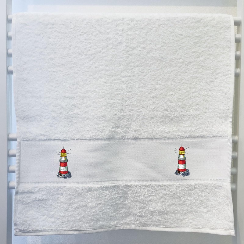 Huuraa Lighthouse Guest Towel 50 x 100 cm White Cotton