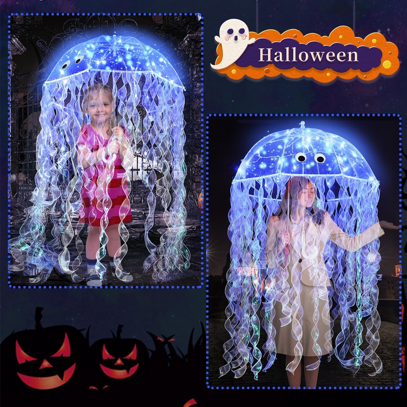 Bulyoou Halloween DIY Jellyfish Costume Set Including Clear Bubble Umbrella