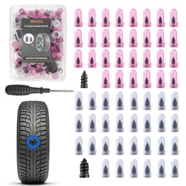 SNYZU Tire Repair Rubber Nail Kit, Premium Spiral Screw-in Tire Plugs with 2 Sizes, Emergency Roadside Flat Tire Fix Tool for Car Truck Motorcycle Tractor ATV SUV - Fast Self Service Repair, 61 PCS