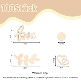 GoldRock Table Decoration Wedding Wooden Hearts Decoration Large, Pack of 100 Love Confetti Wedding Table Decoration Wood, Hearts Golden Wedding Decoration, Wedding Decoration Table, Confetti Wedding