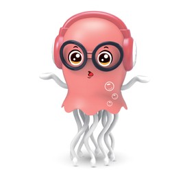 Qxbuhe Dancing Octopus Toy,Smart Tentacle Explorer,Crawling Dancing Automatic Obstacle Sensor Toys,Electric Crawling Octopus with LED Lights & Music (Pink Jellyfish)
