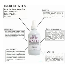 Agua Rosas Facial Hialuronico+vit E+elastina+colágeno