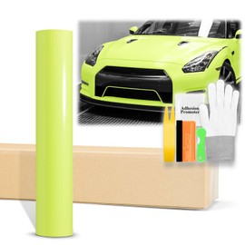 60"x96" (5FTx8FT) Satin Acid Lime Matte Flat Vinyl Wrap Auto Car Sticker Decal Film Sheet Bubble Free Air Release Technology with Tool Kit