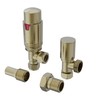 NRG Designer 15mm Brushed Brass Angled TRV Thermostatic Radiator Valves