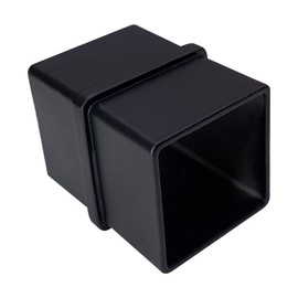 Top Hardware Stainless steel 316 Heavy Duty Structural Pipe Fitting Handrail Connector Flush Joiner for 2"" x 2"" Outside Dimension Square Tubing (Matt Black Finish, 2-Way - 180°)
