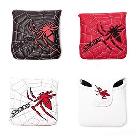NEW Wakae Putter Headcover Mallet Cover for Odyssey 2-Ball TaylorMade Spider Putter Spider Pattern White/Black/Red (Black)