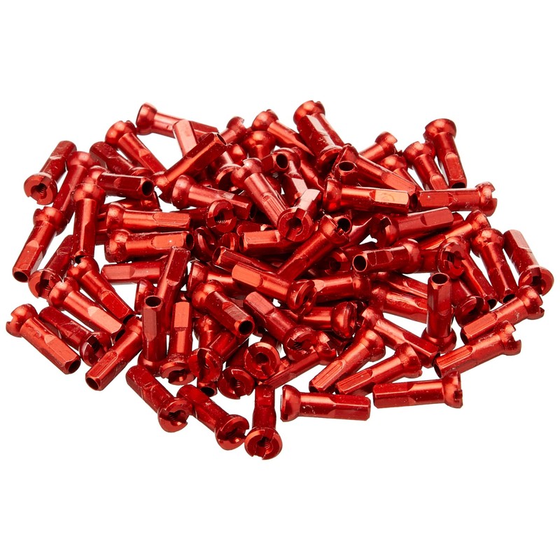 Sapim Polyax Alloy 14 Gauge Spoke Nipples, 14mm, Red