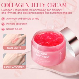 Collagen Jelly Cream, 100 g Collagen Cream for Face, Collagen Night Wrapping Mask, Collagen Mask, Moisturising and Brightening, Suitable for All Skin Types