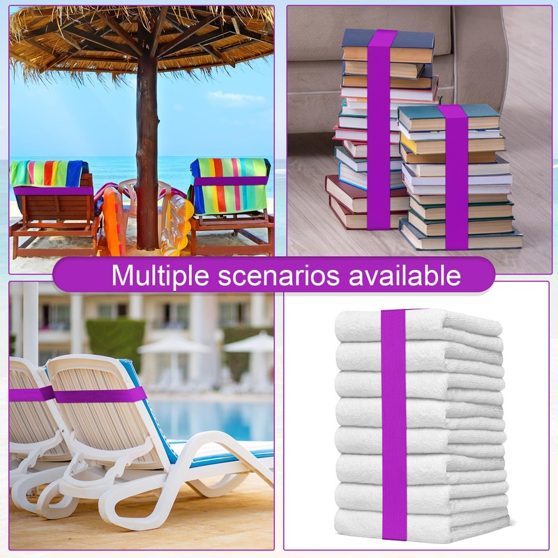 Jexine 24 Count Beach Towel Bands Clips Windproof Elastic Beach