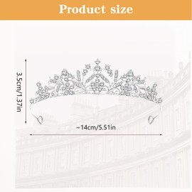 XIAQICA Crown Tiara Silver Crystal Diamond Tiara Women's Crown Wedding Crown for Birthday, Wedding, Pageant, Prom Party, Alloy, Rhinestone