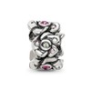 JewelryWeb 8.18mm 925 Sterling Silver Textured Polished Reflections Crystals Cherry