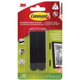 Command 17202BLK Picture Mounting Strips (Size S – Maximum Load up to 1.8 kg) 4 Sets with 2 Strips Large black