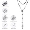 Rosary Beads Catholic for Men Women, Black Hematite Stone Beads,