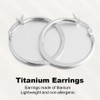 KYOSI Titanium Earrings Womens Large Hoop Earring 1.18 inches Titanium