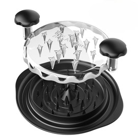 Chicken Shredder Tool Twist Large 5Pcs Set, 10'' Chicken Meat Breast Shredder with Transparent Lid, BPA Free, Heat Resistant, Anti-Slip Strip, Tongs, Cleaning Brush, Oil Brush, Coral Fleece Cloth