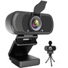 Webcam HD 1080P,Webcam with Microphone, USB Desktop Laptop Camera with