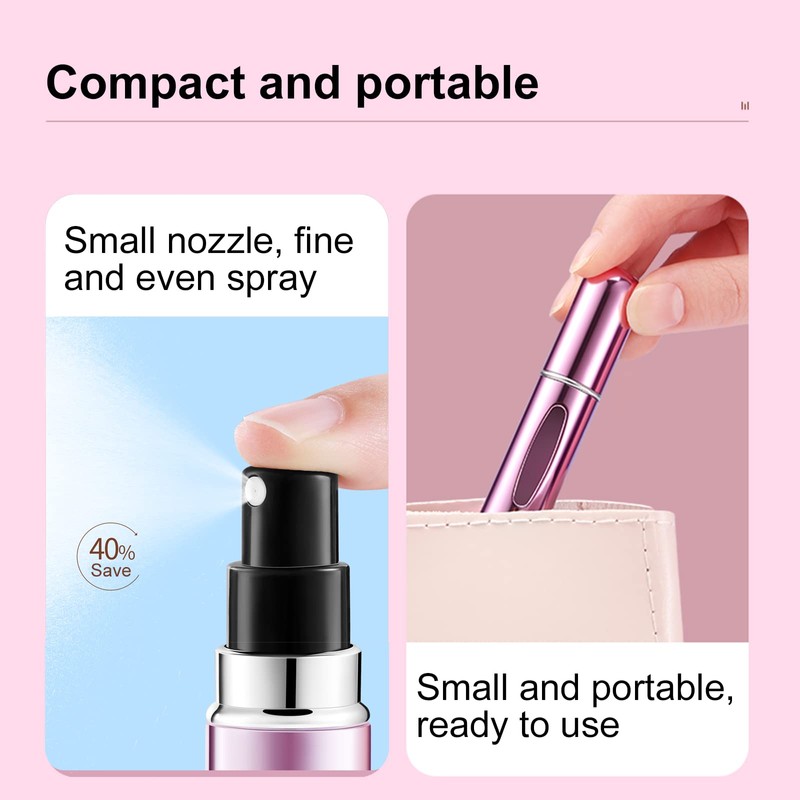 Yamadura Portable Mini Perfume Atomizer Bottle, Refillable Spray, Scent Pump