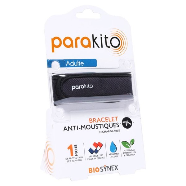 Parakito Bracelet Anti-Moustiques Rechargeable Uni, Black