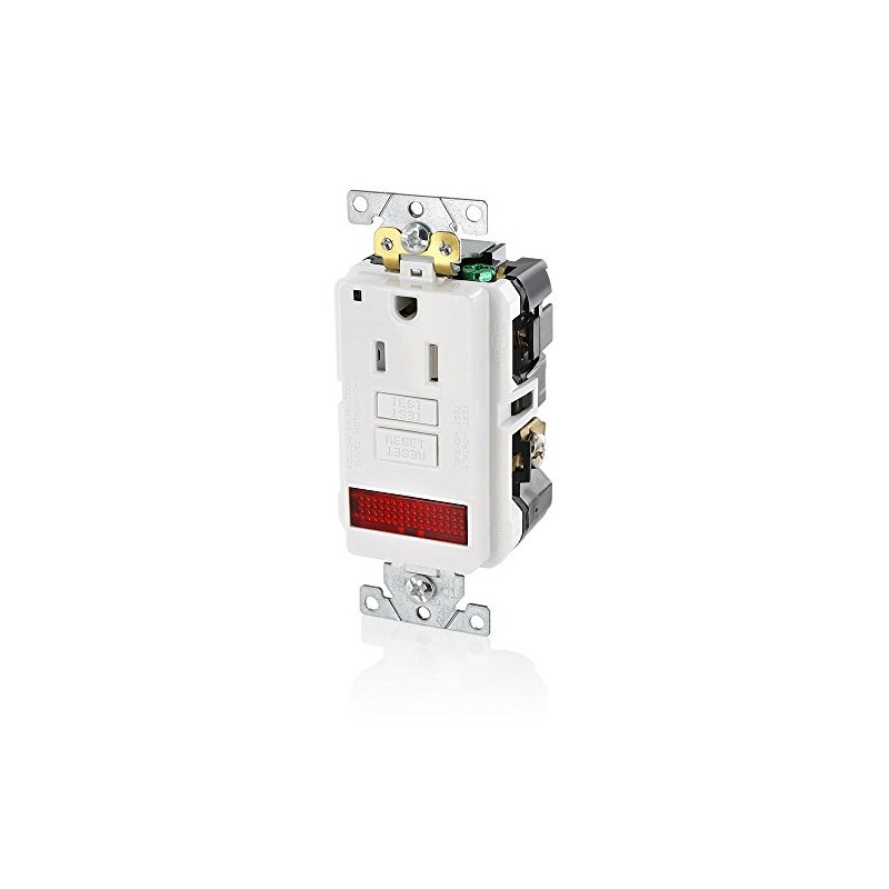 Leviton 15A-125V Extra-Heavy Duty Industrial Grade Pilot Light Tamper-Resistant Self-Test