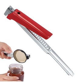 Chstarina Effortless Arthritis Jar Opener, Can Opener Manual, Stainless Steel, Multifunctional Lid Opener for Jars and Bottles, Jar Lid Remover for Weak Hands, Seniors (Red)