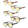 5-pack Blue Light Blocking Reading Glasses for Women Yellow Tinted