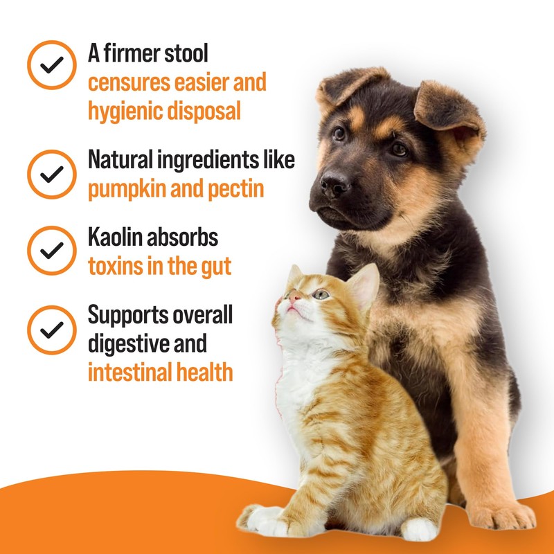 VETIQ Stool Firm Tablets For Cats & Dogs, Contains Kaolin,