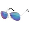 3 pairs Classic Aviator Sunglasses Full Mirror Lens (03 pairs-red-blue-yellow)
