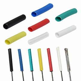 Lotatheta 50 pcs Each 7 Colors Cable End Crimps Tips Heat Shrinkage 2.4 mm Road Mountain Bicycle Bike Brake Shifter Red Black Yellow White Green Blue Transparent (Total 350 pcs)