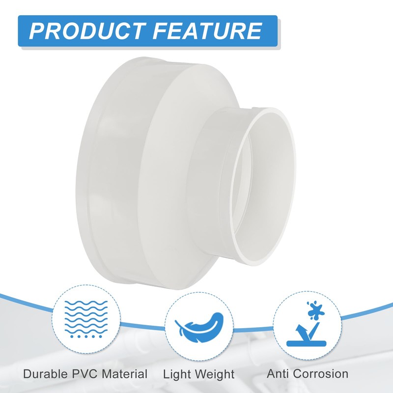 PATIKIL 10" to 6" Duct Reducer, PVC Pipe Increaser Adapter