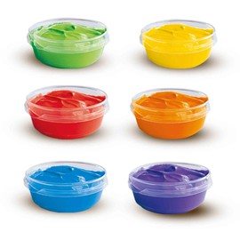 SES Creative 00398 - Fingerpaint 6 colours x 45ml, gluten-free, hypoallergenic, easily washable, great for young children