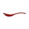Xmomx 6 pcs Red Soup Spoon Round-Bottom Asia Porcelain Ceramic