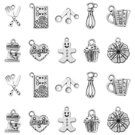 Ornazy Tibetan Baking Charms, 100pcs, 10 Styles, Silver Alloy, DIY Jewellery Making, Crafts